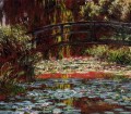 Die Brücke über den Seerosenteich Claude Monet impressionistische Blumen